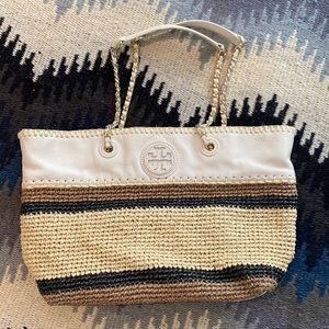 Tory Burch Raffia and leather tote